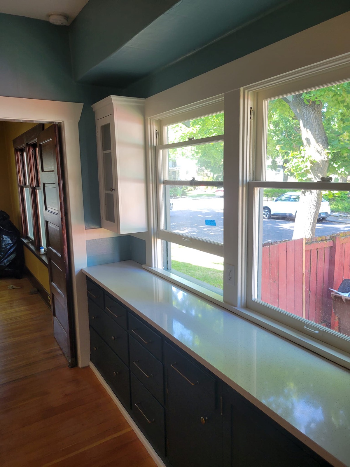Window Bank Cabinet Refinish